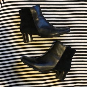 MGD black leather and corduroy ankle books